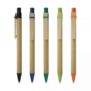 Lot de Stylo-bille en carton recyclé et plastique de maïs logo personnalisés