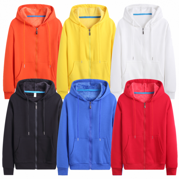Sweat à capuche logo personnalisé avec fermeture éclair unisexe